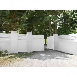 Portail battant électrique PVC blanc ARRAS