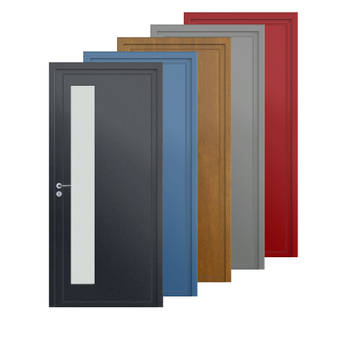 Porte d’entrée PVC couleur 766 vitrée