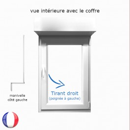 Fenêtre avec volet roulant manivelle PVC H 135 x L 80 cm 1 vantail - tirant droit