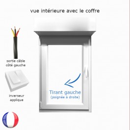 Fenêtre avec volet roulant électrique PVC H 105 x L 80 cm 1 vantail - tirant gauche