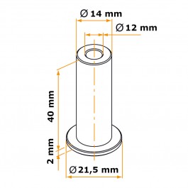 Fourreau de gond pour volet battant, 12 à 14 mm