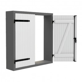 Volet battant PVC 2 vantaux à barres et écharpes largeur 1000 mm