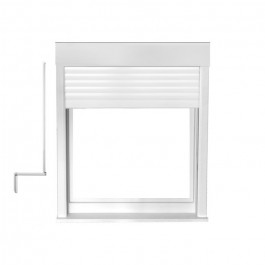 Fenêtre oscillo-battant avec volet roulant manivelle verre granité PVC 1 vantail