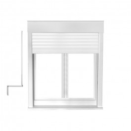 Fenêtre oscillo-battant avec volet roulant manivelle PVC 2 vantaux