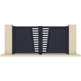 Portail battant aluminium anthracite BRIX