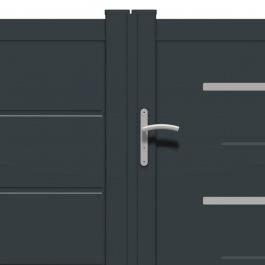 Portail battant aluminium sur-mesure GRAV (zoom poignée)