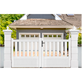 Portail battant PVC standard ETRETAT blanc (en situation)