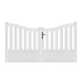 Portail battant PVC standard ALENÇON blanc INCURVÉ
