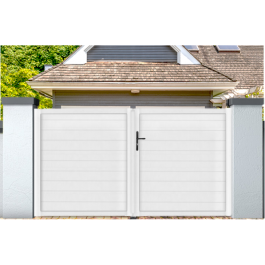 Portail battant PVC standard ARLES blanc (en situation)