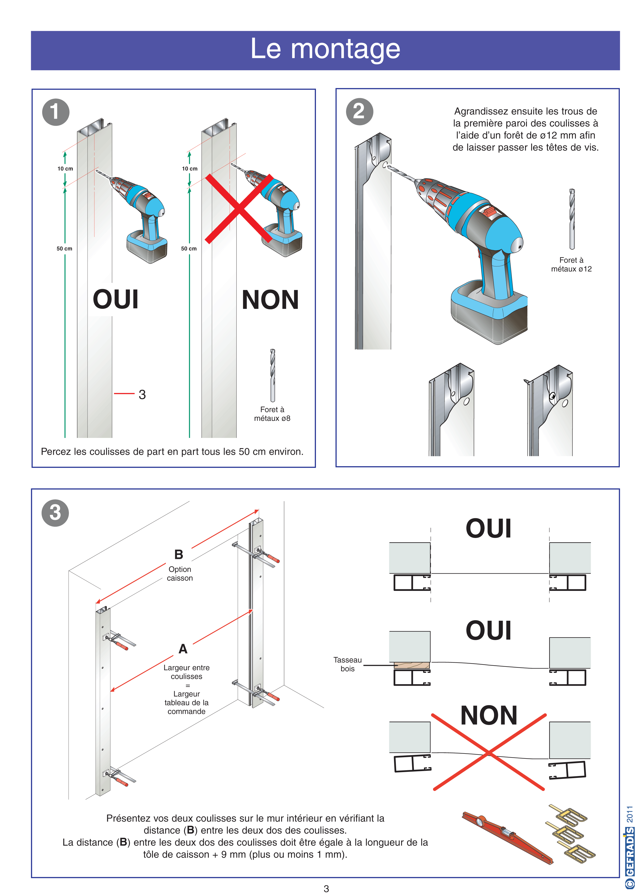 Notice d'aide à la pose de porte de garage enroulable motorisée avec coffre 