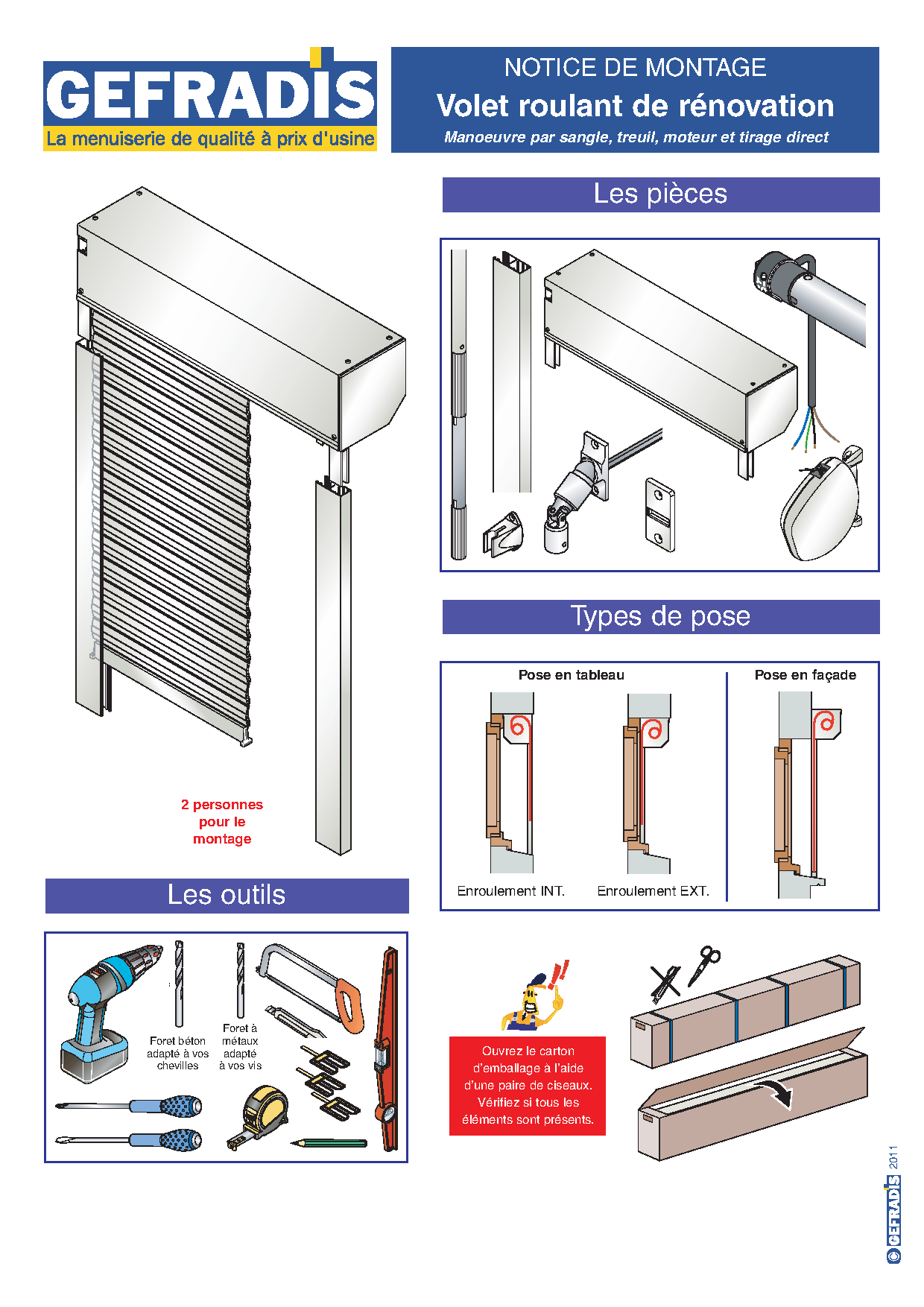 Notice d'aide à la pose de volet roulant rénovation page 1