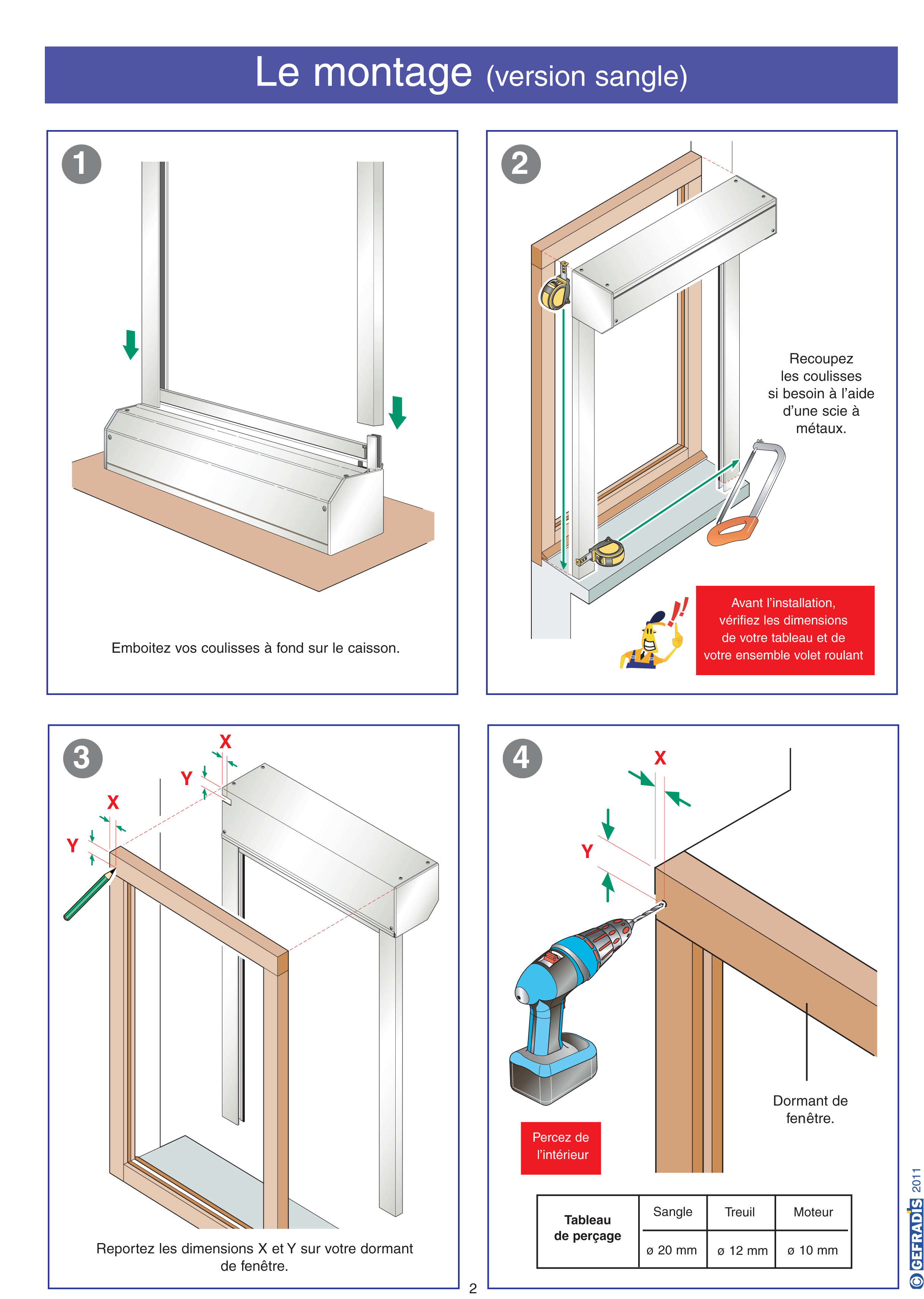 Posez vous-même votre volet orulant avec la notice de pose Gefradis