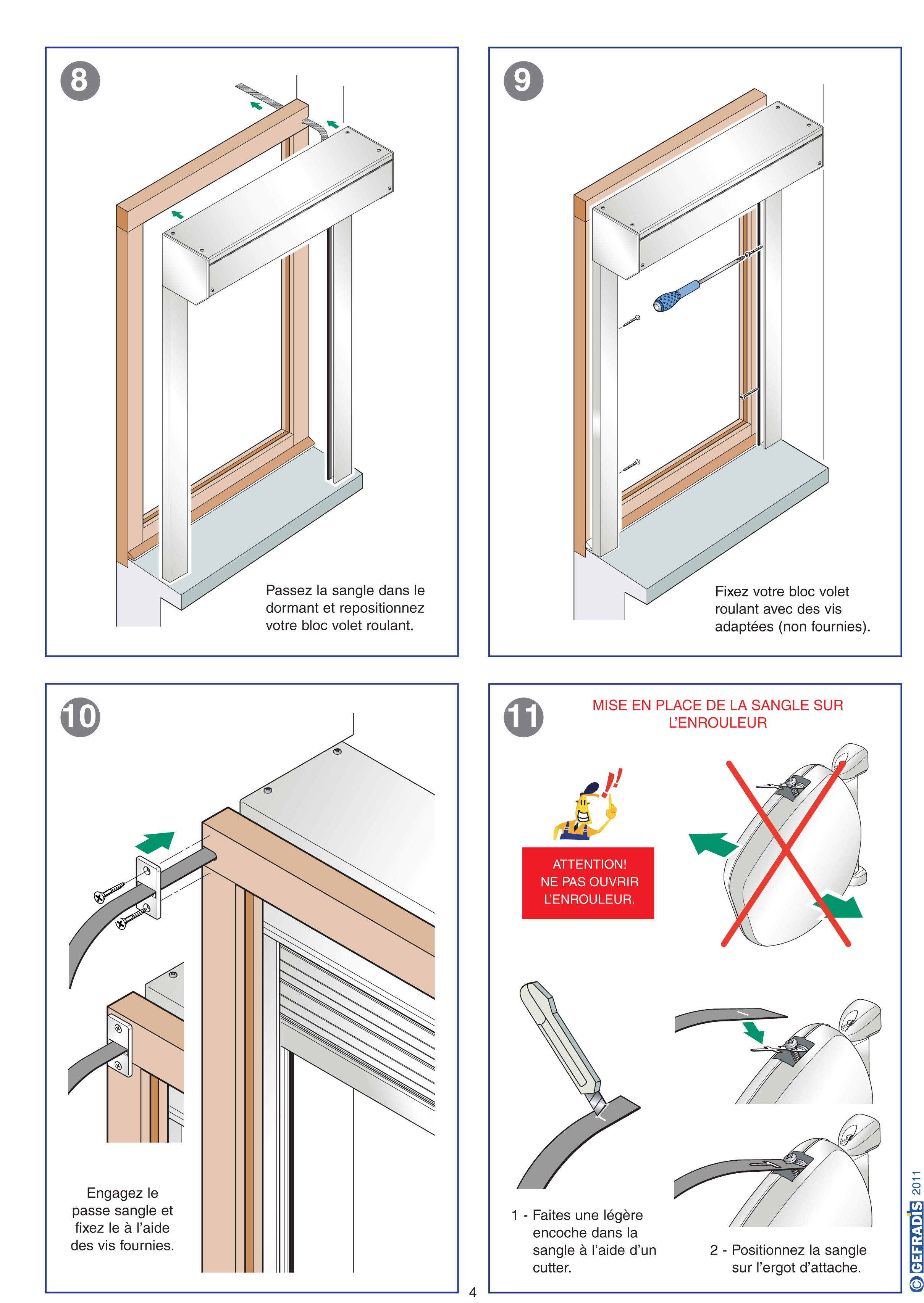 Pose d'un volet roulant soi-même avec une notice d'aide avec visuels