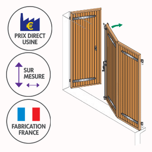Volet battant PVC contre-penture 3 vantaux couleur marron. Prix d'usine