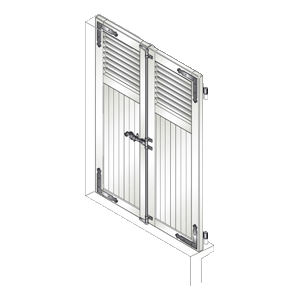 Notre volet battant 2 vantaux semi-persienné 