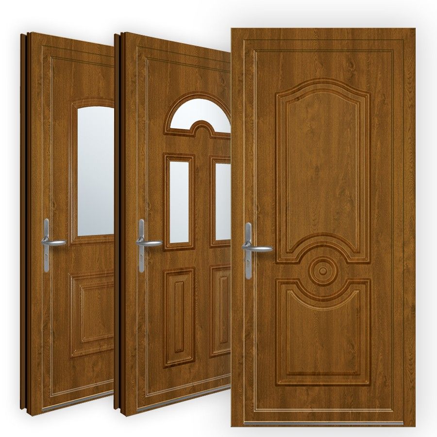 Gamme de Portes d'entrée PVC "Chêne Doré"