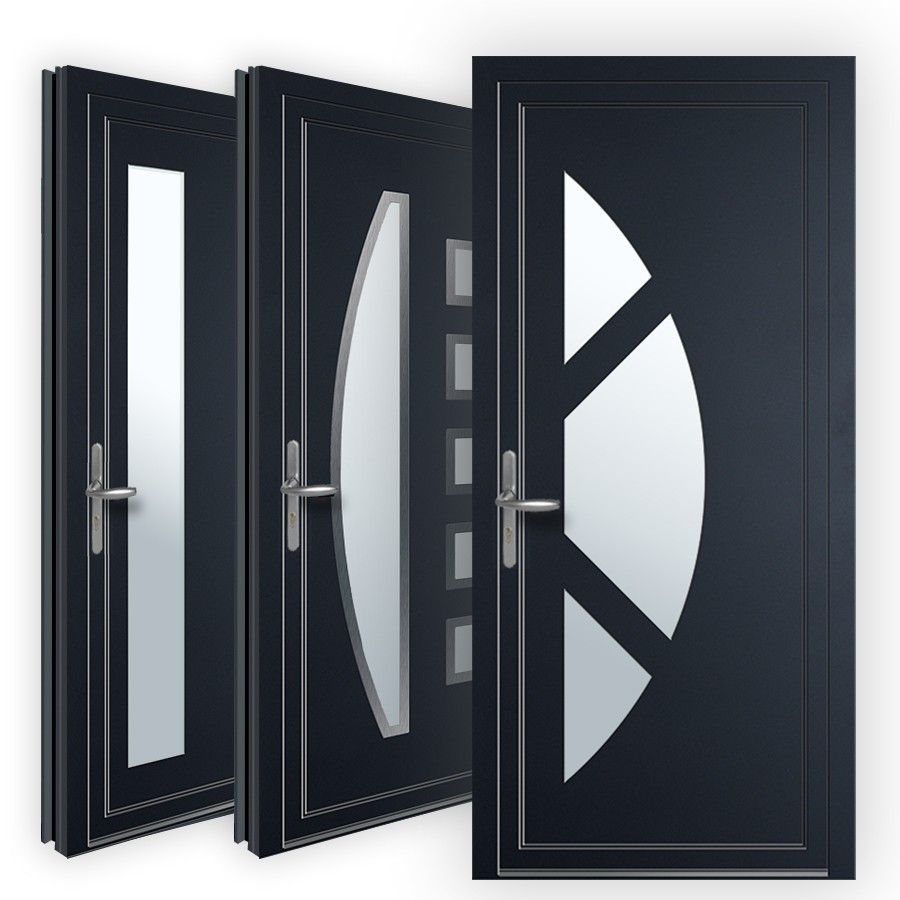 Gamme de Portes d'entrée PVC "Anthracite"