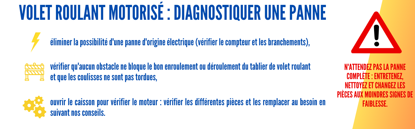 diagnostic panne volet roulant motorisé  ne fonctionne plus