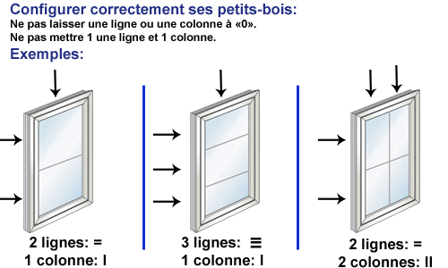 configuration des petits bois pour fenêtre pvc