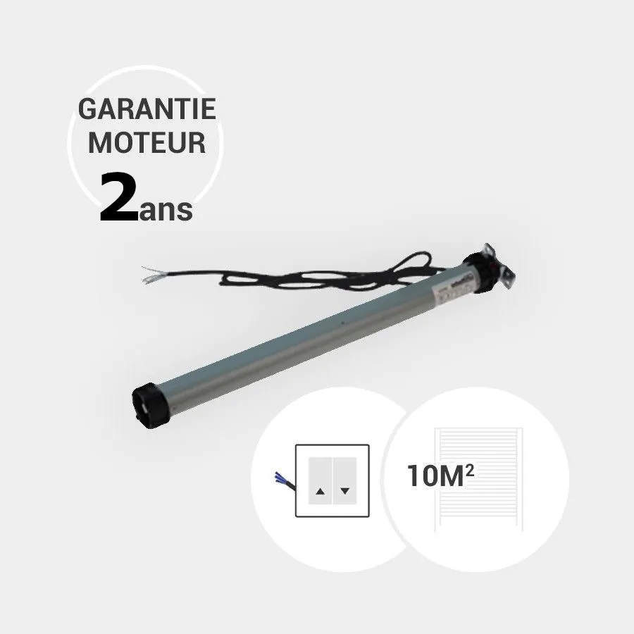 Moteur filaire 20 Nm de volet roulant pour tablier de 10 m² maximum (axe ZF de 54 mm)