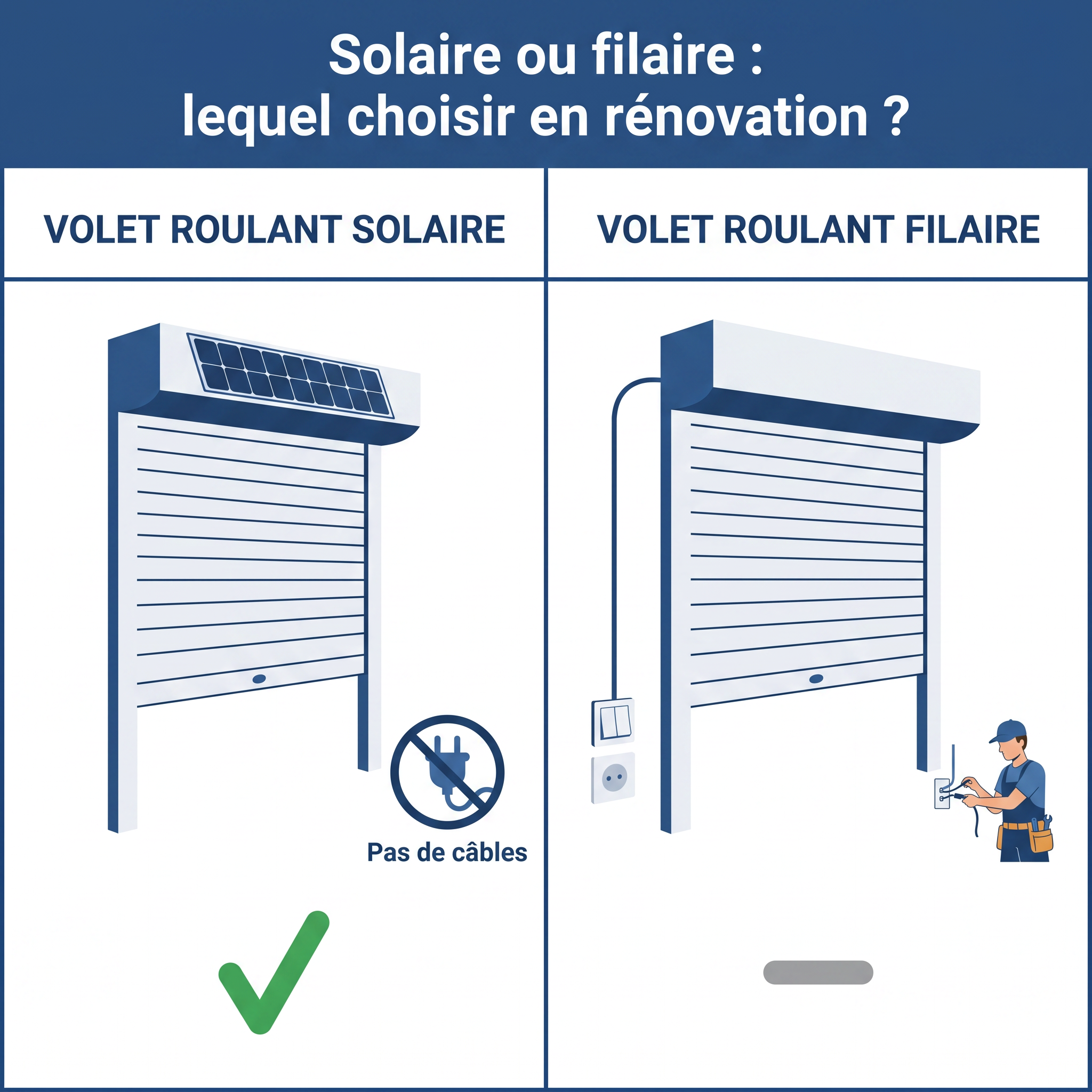 Installation volet roulant solaire