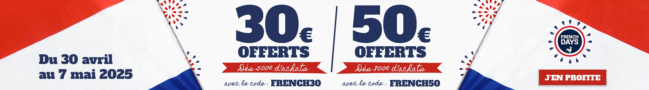 50€ offert pour les franch days